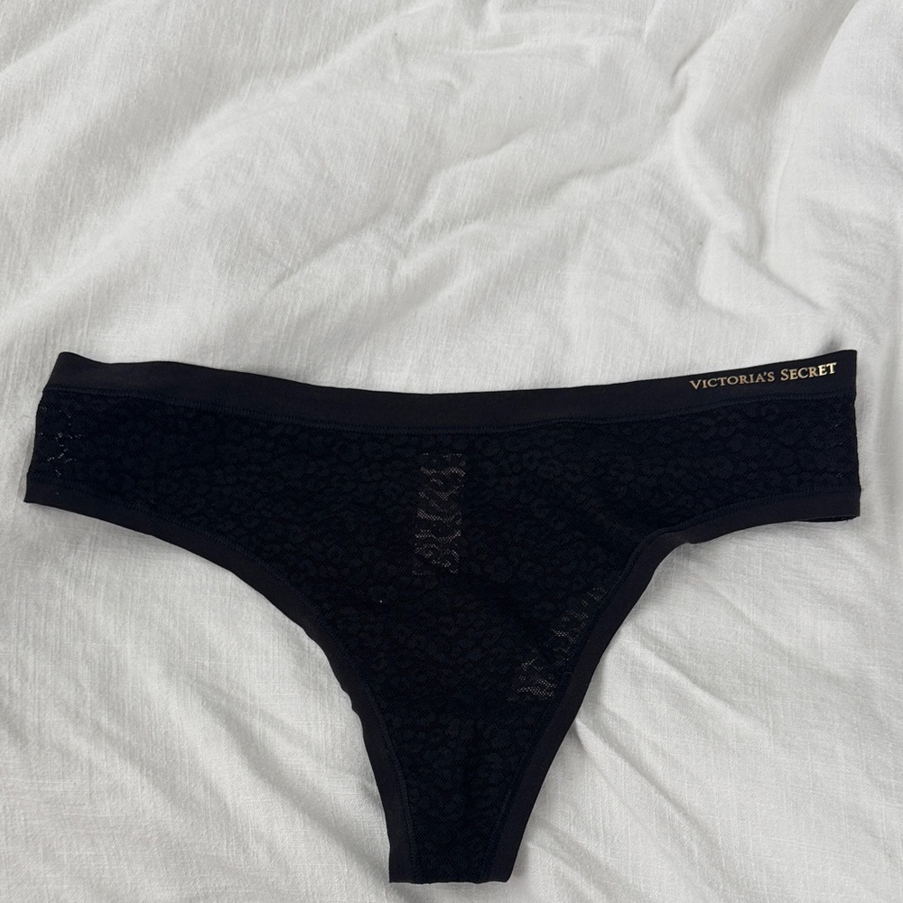 Victoria's Secret Black Lace Thong